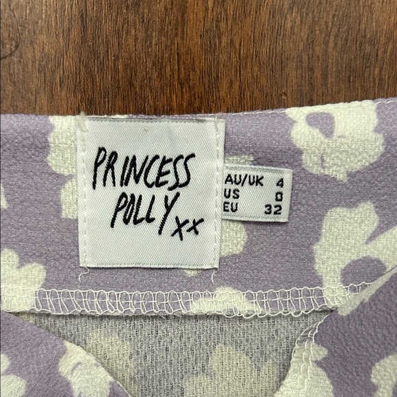 Princess Polly Lavender Floral A-Line Skirt with Cute Button Detail, Size 0 - Picture 11 of 12